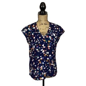 Halogen Multi-Color Geo Print Sleeveless Top